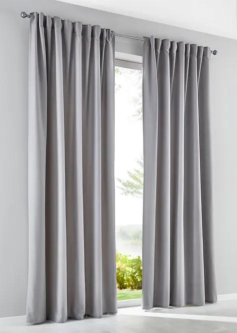 Lot de 2 rideaux en microfibre, bonprix