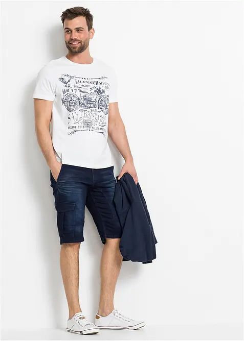 Bermuda en sweat effet jean, regular, bonprix