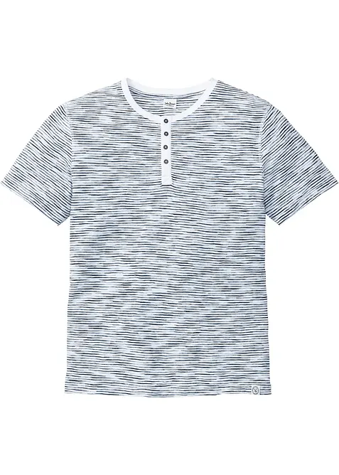 T-shirt à col Henley, 100% coton, bonprix