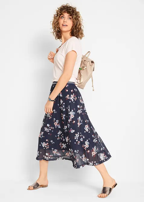 Midirock aus Meshgewebe mit elastischem Bequembund, bonprix