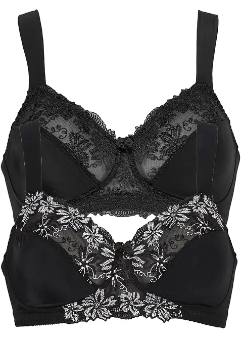 BH ohne Bügel mit gepolsterten Trägern (2er Pack), bonprix