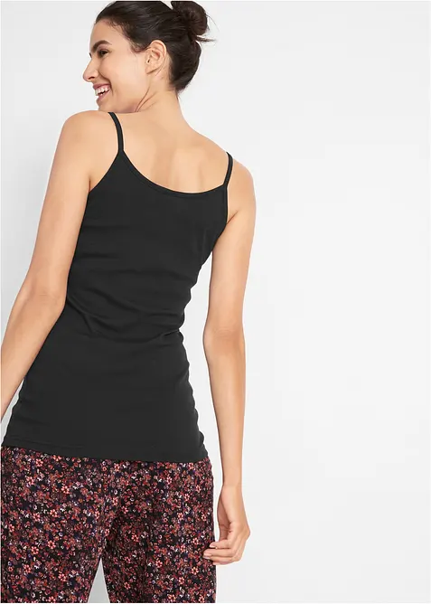 Spaghettiträger-Top aus reiner Baumwolle (3er Pack), bonprix