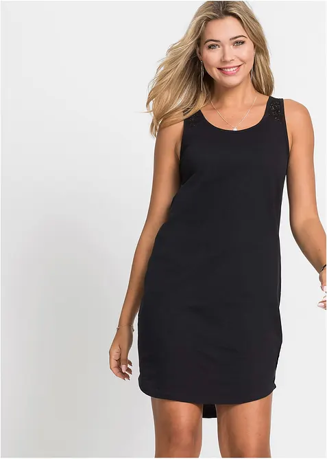 Shirtkleid aus Baumwolle mit Spitze, bonprix