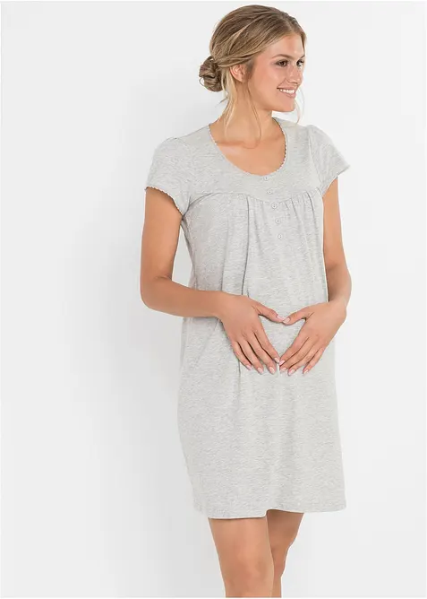 Chemise de nuit d’allaitement coton et dentelle, bonprix