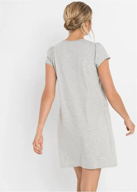 Chemise de nuit d’allaitement coton et dentelle, bonprix