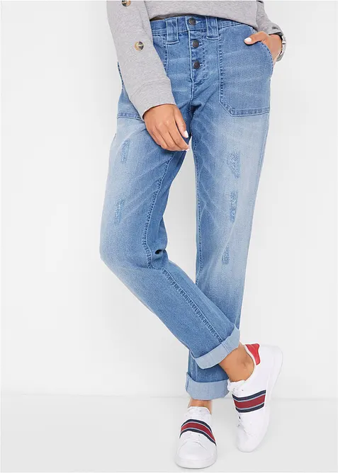 Jean boyfriend taille mi-haute, stretch confort, bonprix