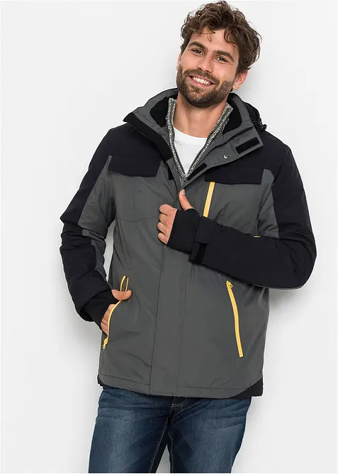wasserdichte Funktionsjacke mit abnehmbarer Kapuze, bonprix