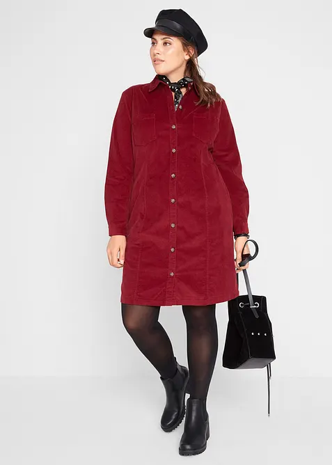 Hemdblusenkleid Cord, Stretch, bonprix