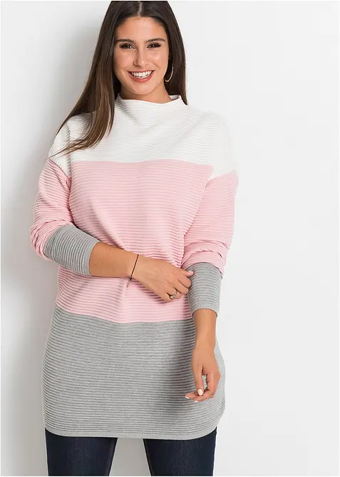 Pull long &agrave; rayures, bonprix