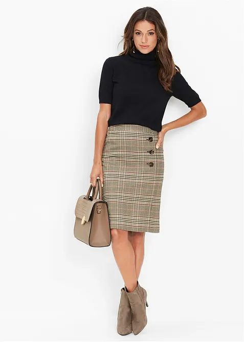 Jupe crayon avec boutons, bonprix