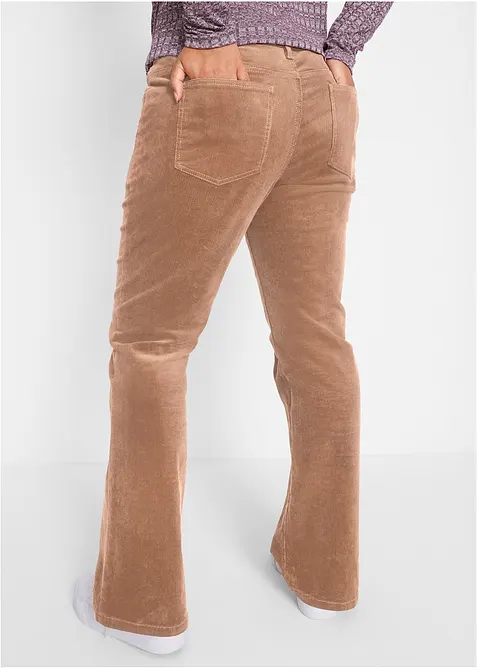 Pantalon bootcut en velours c&ocirc;tel&eacute; extensible, bonprix