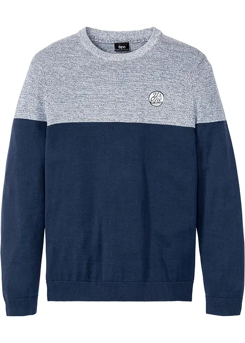 Feinstrickpullover im Colourblocking mit Baumwolle, bonprix