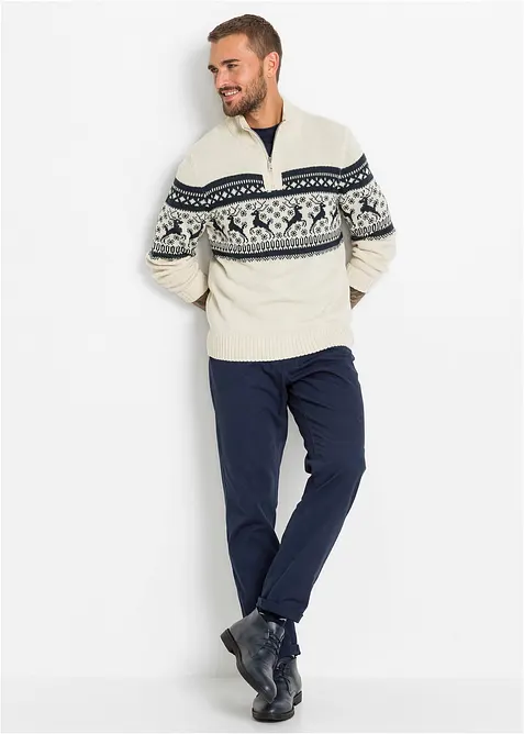 Norweger-Pullover mit Troyerkragen, bonprix