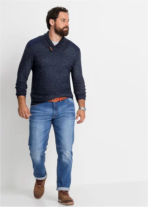 Pull en fine maille à col châle, bonprix