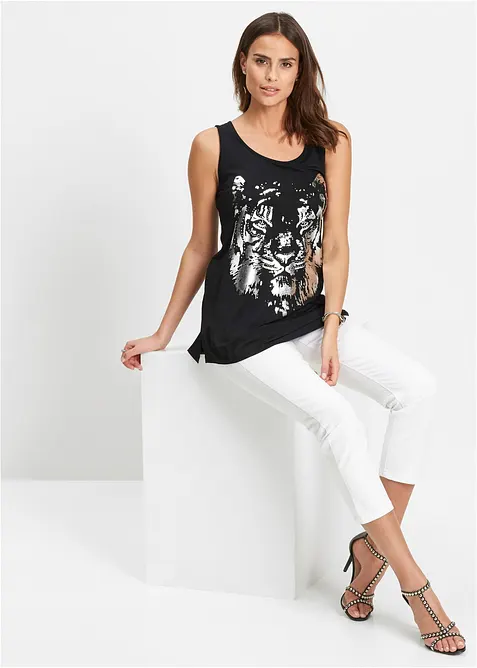 Débardeur long à logo imprimé, bonprix