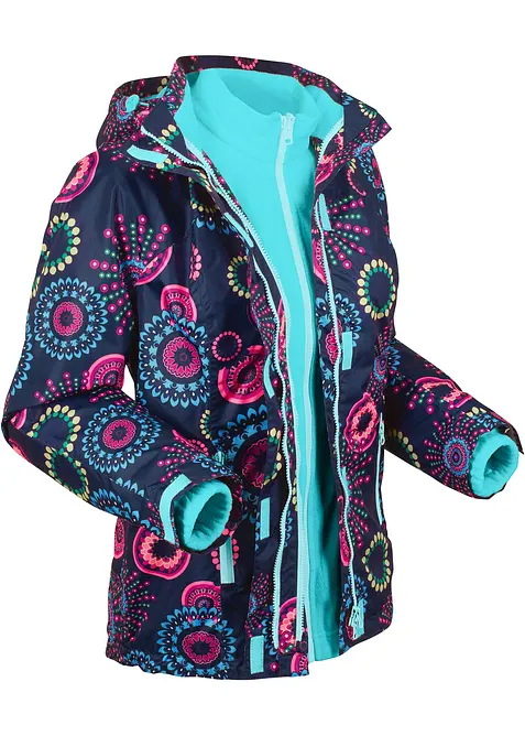 wasserdichte 3 in 1 Funktions-Jacke mit Kapuze, bonprix