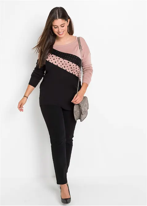 Longpullover mit Applikation, bonprix