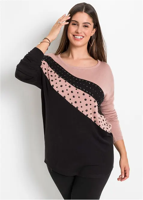 Longpullover mit Applikation, bonprix