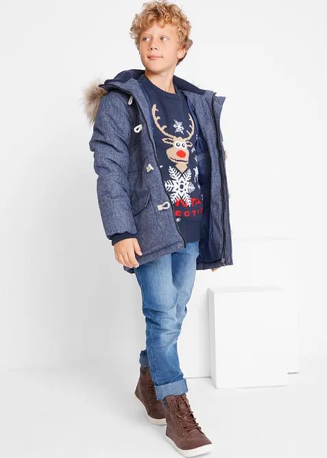 Feinstrickpullover mit Weihnachtsmotiv, bonprix