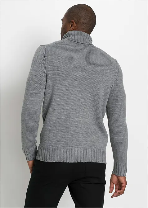 Pull col roulé en maille torsadée, bonprix
