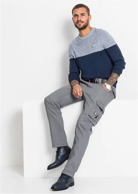 Feinstrickpullover im Colourblocking mit Baumwolle, bonprix