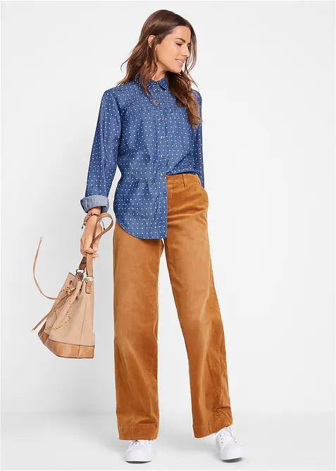 Weite Cordhose aus Baumwoll-Mix, bonprix