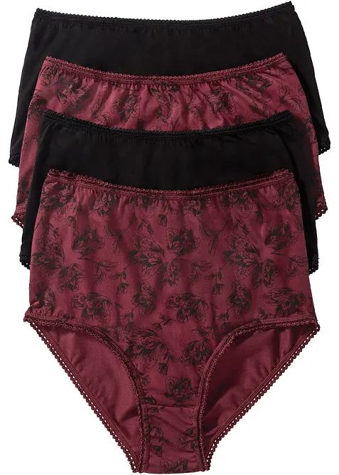 Lot de 4 slips taille haute coton, bonprix