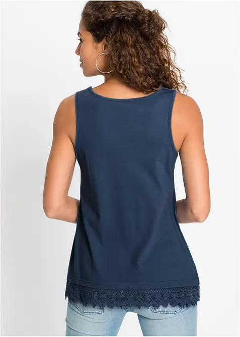 Lot de 2 débardeurs à dentelle, bonprix