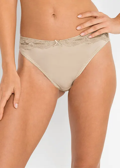 Slip mit Spitze (3er Pack), bonprix