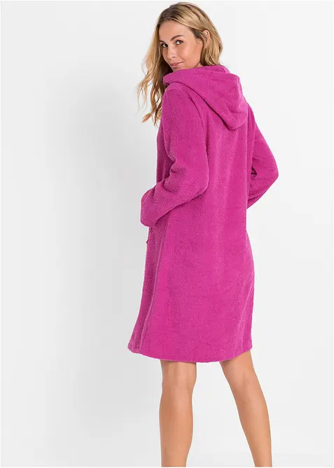 Frottee Bademantel aus Bio-Baumwolle mit Reißverschluss, bonprix