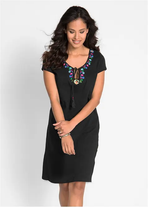 Flammgarn-Jerseykleid aus reiner Baumwolle, bonprix