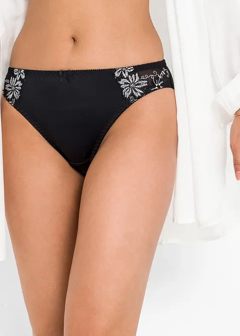 Slip mit zarter Stickerei (2er Pack), bonprix