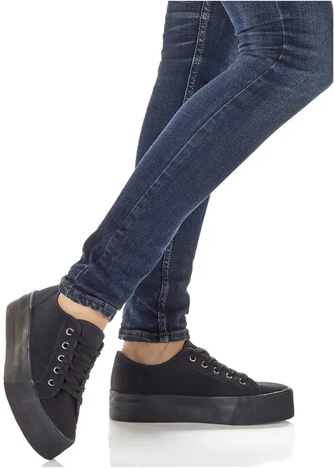 Plateau-Sneaker aus Baumwoll-Canvas, bonprix