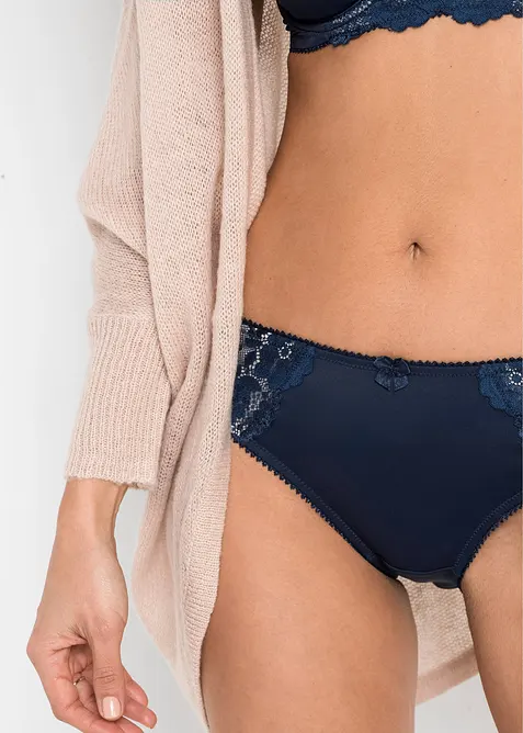 Slip mit zarter Spitze (2er Pack), bonprix