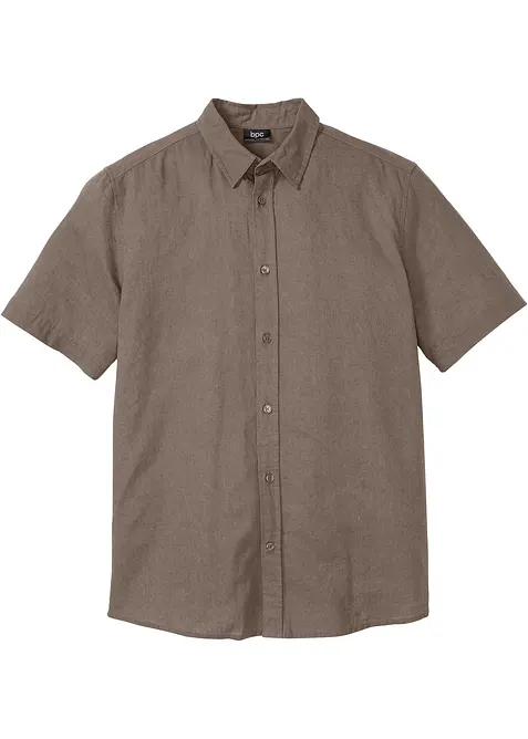 Chemise manches courtes en lin mélangé léger, bonprix
