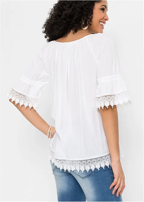 Tunika mit Spitze aus softer Viskose, bonprix