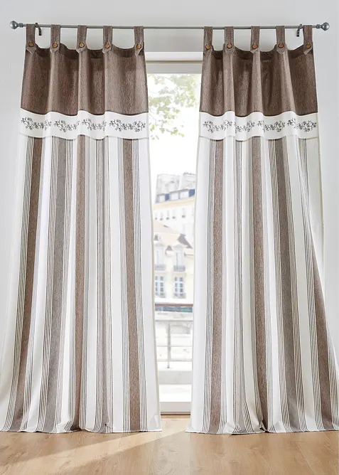 Rideau en coton rayé (1 pce), bonprix