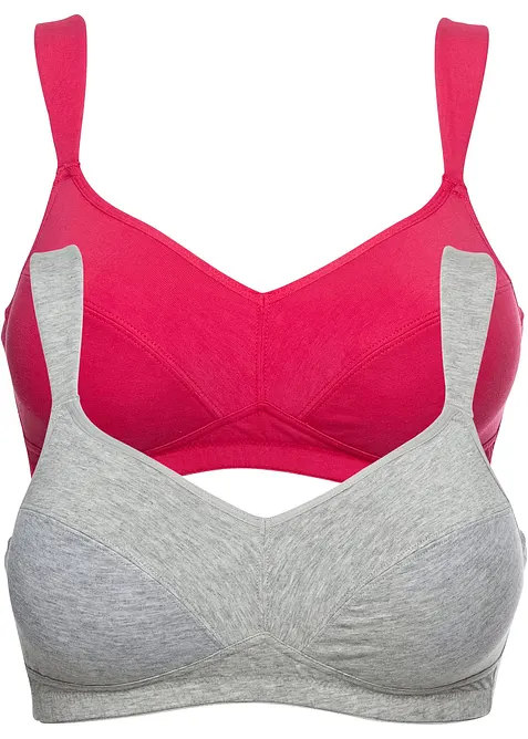 BH ohne B&uuml;gel mit Bio-Baumwolle (2er Pack), bonprix