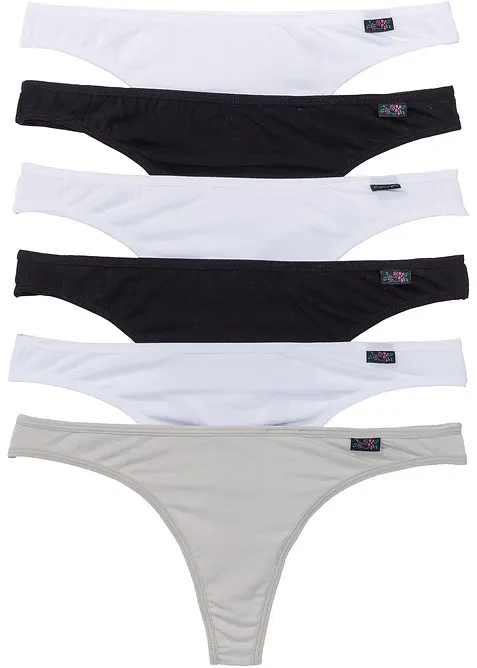 Lot de 6 strings coton, bonprix