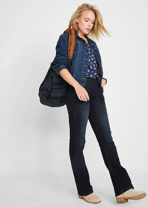 Jean bootcut taille mi-haute, extensible, bonprix