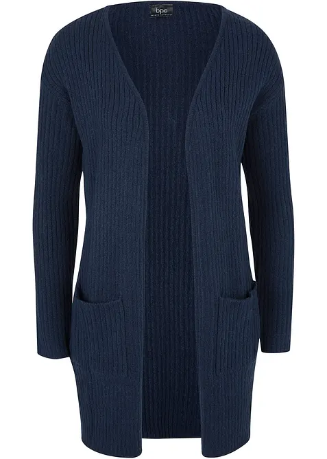 Longstrickjacke in breiter Rippenstruktur, bonprix