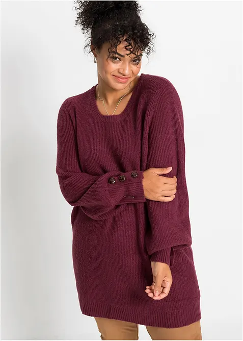 Pull long &agrave; boutons, bonprix