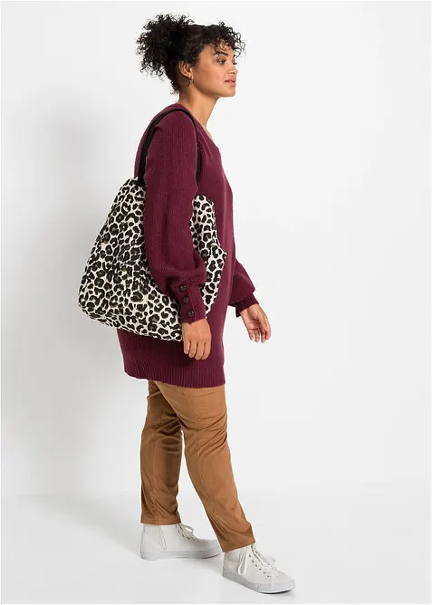 Pull long &agrave; boutons, bonprix