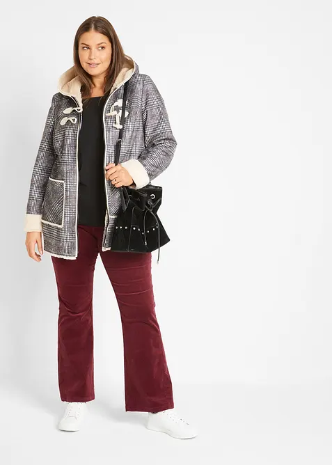 Pantalon &eacute;vas&eacute; en velours c&ocirc;tel&eacute; en coton extensible, bonprix