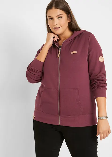 Kapuzen-Sweatjacke aus reiner Baumwolle, bonprix