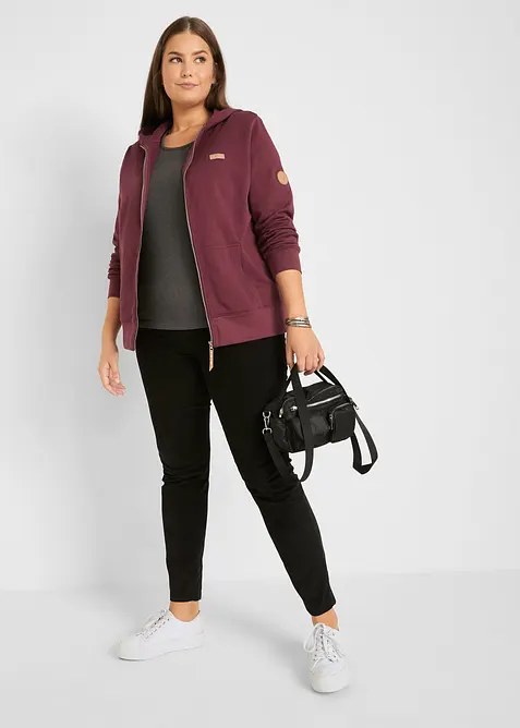 Kapuzen-Sweatjacke aus reiner Baumwolle, bonprix