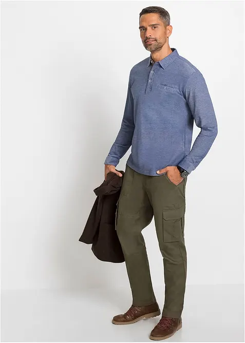 Piqu&eacute;-Poloshirt, Langarm, bonprix