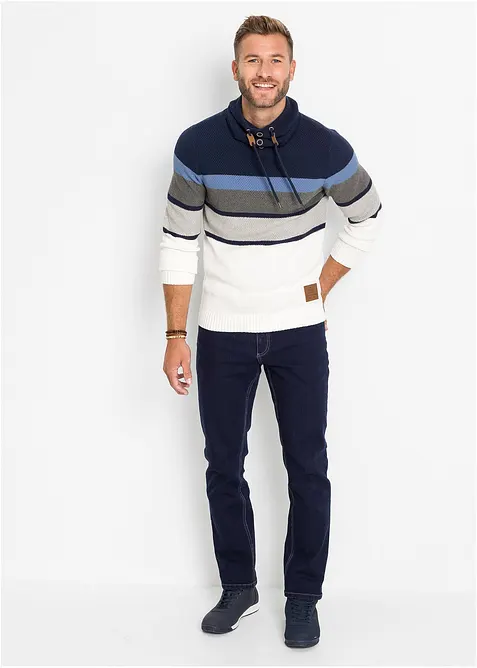 Grobstrickpullover mit Schlauchkragen aus reiner Baumwolle, bonprix