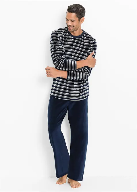 Pyjama en velours doux à manches longues, bonprix