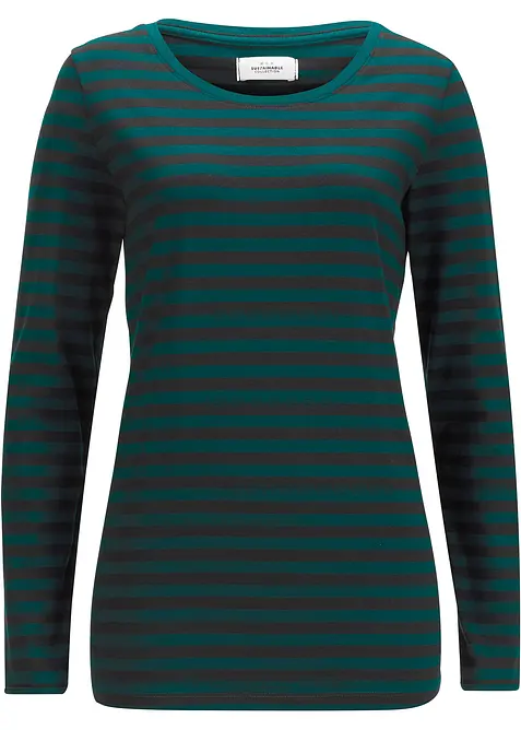 T-shirt manches longues en coton extensible, bonprix